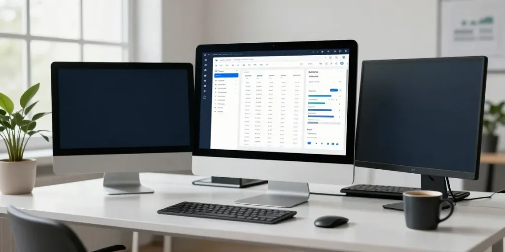 Personal Finance Club Calculator on a modern workspace computer screen showcasing budgeting tools and savings projections.